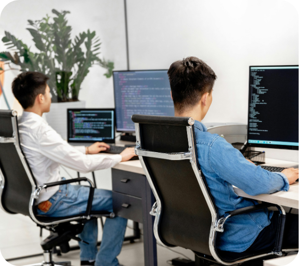 A team of developers working on a project at DC technolabs